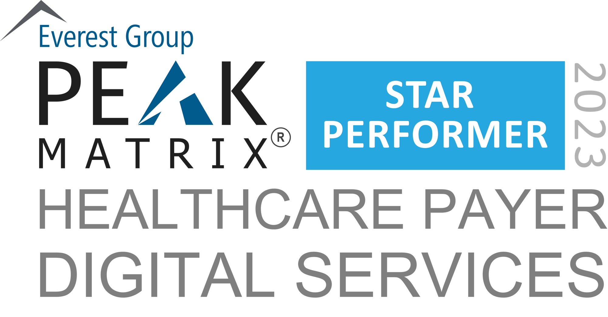 Healthcare Payer Digital Services 2023 - PEAK Matrix Award Logo - Star Performer-1