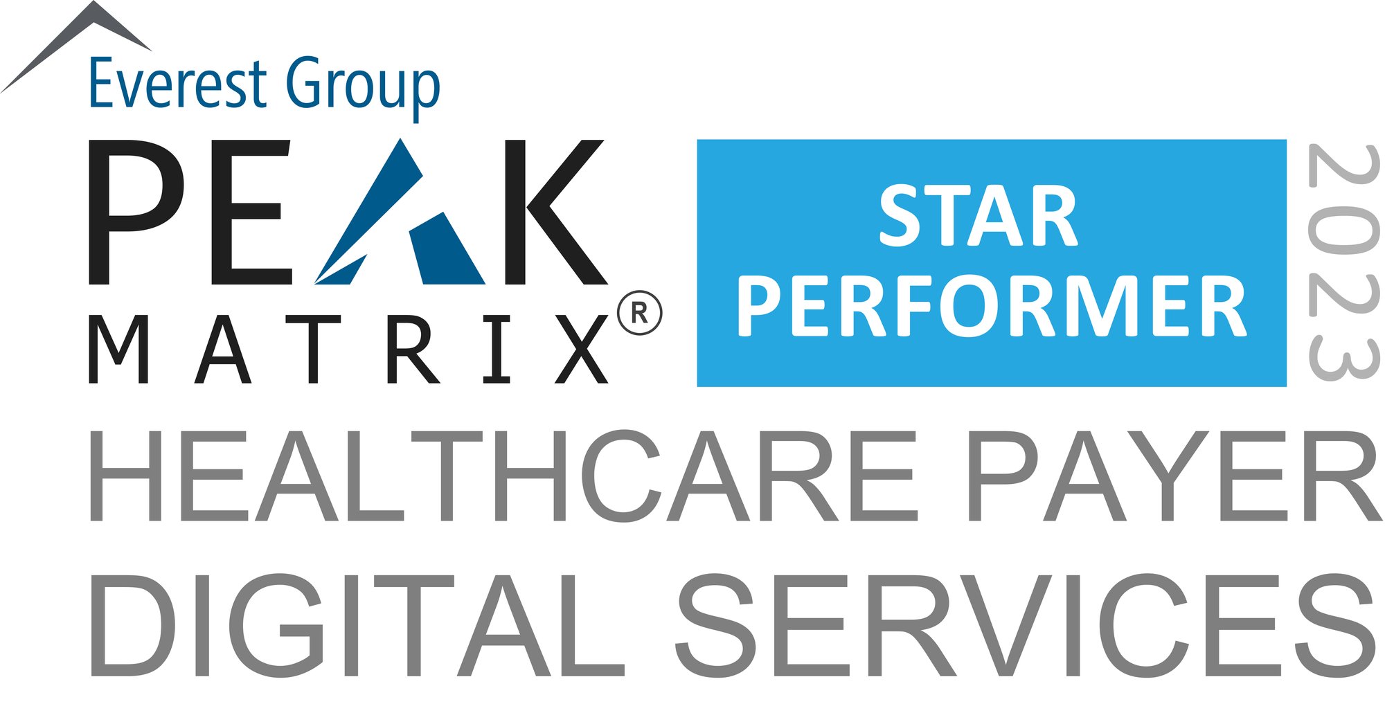 Healthcare Payer Digital Services 2023 - PEAK Matrix Award Logo - Star Performer